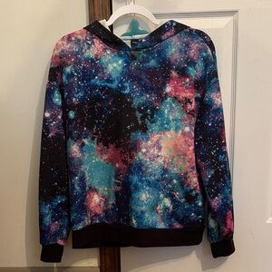 SHEIN Galaxy Print Hoodie - Multicolor
